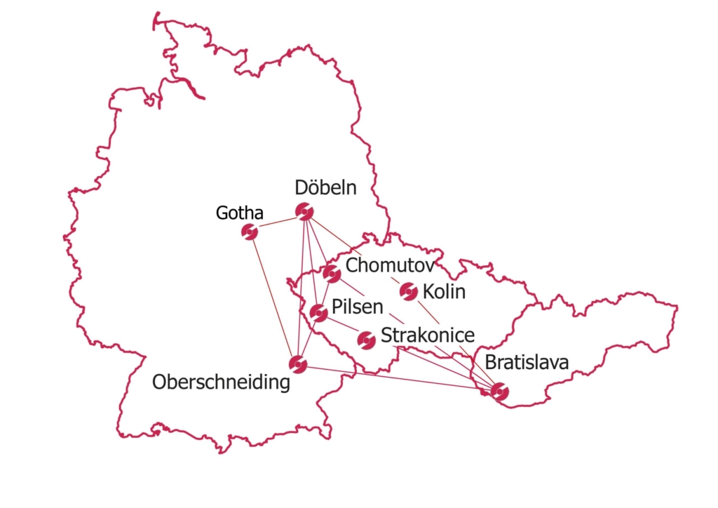 Karte von Niederlassungen